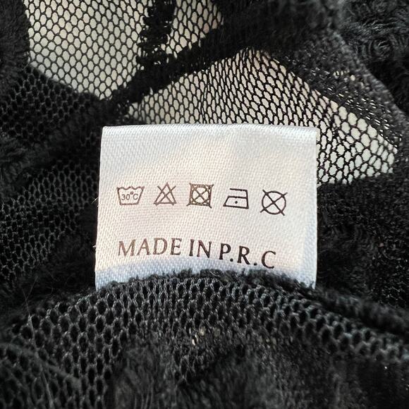 Unbranded Lace Kimono Womens L Beach Coverup Dark Coquette Boho Duster Sheer - Picture 5 of 5